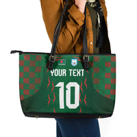 Custom Bangladesh Football Leather Tote Bag Bengal Tigers Green-Red Warriors