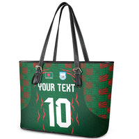 Custom Bangladesh Football Leather Tote Bag Bengal Tigers Green-Red Warriors