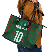 Custom Bangladesh Football Leather Tote Bag Bengal Tigers Green-Red Warriors