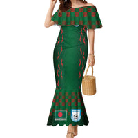 Custom Bangladesh Football Mermaid Dress Bengal Tigers Green-Red Warriors