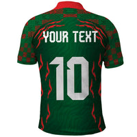 Custom Bangladesh Football Polo Shirt Bengal Tigers Green-Red Warriors