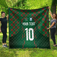 Custom Bangladesh Football Quilt Bengal Tigers Green-Red Warriors