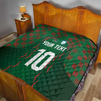 Custom Bangladesh Football Quilt Bengal Tigers Green-Red Warriors