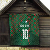 Custom Bangladesh Football Quilt Bengal Tigers Green-Red Warriors