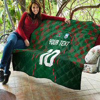 Custom Bangladesh Football Quilt Bengal Tigers Green-Red Warriors