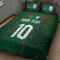 Custom Bangladesh Football Quilt Bed Set Bengal Tigers Green-Red Warriors
