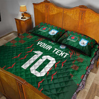 Custom Bangladesh Football Quilt Bed Set Bengal Tigers Green-Red Warriors