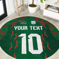 Custom Bangladesh Football Round Carpet Bengal Tigers Green-Red Warriors