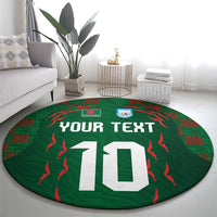 Custom Bangladesh Football Round Carpet Bengal Tigers Green-Red Warriors