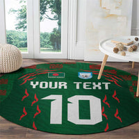 Custom Bangladesh Football Round Carpet Bengal Tigers Green-Red Warriors