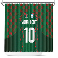 Custom Bangladesh Football Shower Curtain Bengal Tigers Green-Red Warriors
