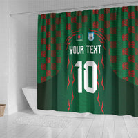 Custom Bangladesh Football Shower Curtain Bengal Tigers Green-Red Warriors