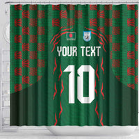 Custom Bangladesh Football Shower Curtain Bengal Tigers Green-Red Warriors