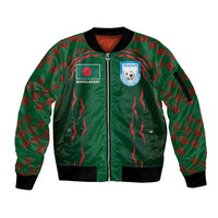 Custom Bangladesh Football Sleeve Zip Bomber Jacket Bengal Tigers Green-Red Warriors