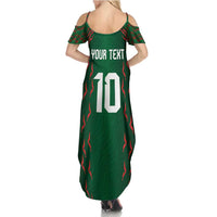 Custom Bangladesh Football Summer Maxi Dress Bengal Tigers Green-Red Warriors