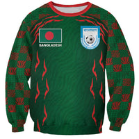 Custom Bangladesh Football Sweatshirt Bengal Tigers Green-Red Warriors