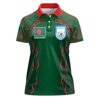 Custom Bangladesh Football Women Polo Shirt Bengal Tigers Green-Red Warriors