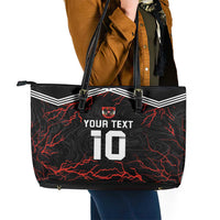 Custom Austria Football 2024 Go Champion Leather Tote Bag Away Color - Wonder Print Shop