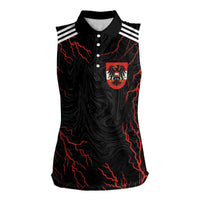 Custom Austria Football 2024 Go Champion Women Sleeveless Polo Shirt Away Color - Wonder Print Shop