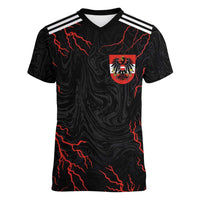 Custom Austria Football 2024 Go Champion Women V-Neck T-Shirt Away Color - Wonder Print Shop