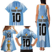 Custom Argentina Football Family Matching Tank Maxi Dress and Hawaiian Shirt The Trophy Vamos La Albiceleste - Wonder Print Shop