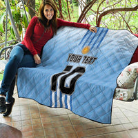 Custom Argentina Football Quilt The Trophy Vamos La Albiceleste - Wonder Print Shop