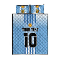 Custom Argentina Football Quilt Bed Set The Trophy Vamos La Albiceleste - Wonder Print Shop