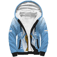 Custom Argentina Football Sherpa Hoodie The Trophy Vamos La Albiceleste - Wonder Print Shop