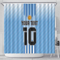 Custom Argentina Football Shower Curtain The Trophy Vamos La Albiceleste