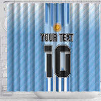 Custom Argentina Football Shower Curtain The Trophy Vamos La Albiceleste