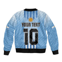 Custom Argentina Football Sleeve Zip Bomber Jacket The Trophy Vamos La Albiceleste - Wonder Print Shop