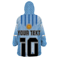Custom Argentina Football Wearable Blanket Hoodie The Trophy Vamos La Albiceleste - Wonder Print Shop