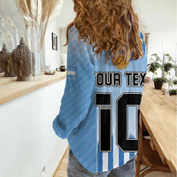 Custom Argentina Football Women Casual Shirt The Trophy Vamos La Albiceleste - Wonder Print Shop