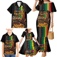 Afro-Caribbean Family Matching Mermaid Dress and Hawaiian Shirt African and Reggae Art Music - Wonder Print Shop