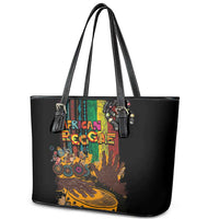 Afro-Caribbean Leather Tote Bag African and Reggae Art Music - Wonder Print Shop