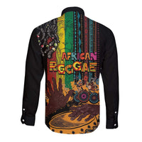Afro-Caribbean Long Sleeve Button Shirt African and Reggae Art Music - Wonder Print Shop