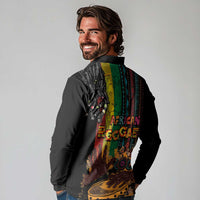 Afro-Caribbean Long Sleeve Polo Shirt African and Reggae Art Music - Wonder Print Shop