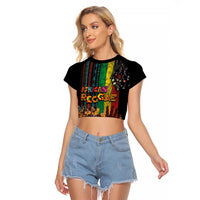 Afro-Caribbean Raglan Cropped T Shirt African and Reggae Art Music - Wonder Print Shop
