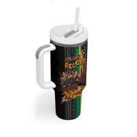 Afro-Caribbean Tumbler With Handle African and Reggae Art Music - Wonder Print Shop