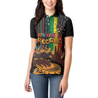 Afro-Caribbean Women Polo Shirt African and Reggae Art Music - Wonder Print Shop