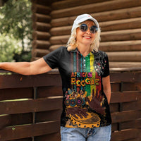 Afro-Caribbean Women Polo Shirt African and Reggae Art Music - Wonder Print Shop