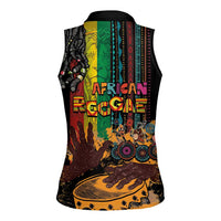 Afro-Caribbean Women Sleeveless Polo Shirt African and Reggae Art Music - Wonder Print Shop