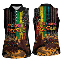Afro-Caribbean Women Sleeveless Polo Shirt African and Reggae Art Music - Wonder Print Shop
