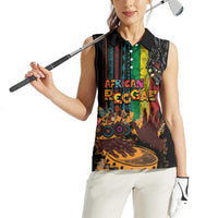 Afro-Caribbean Women Sleeveless Polo Shirt African and Reggae Art Music - Wonder Print Shop