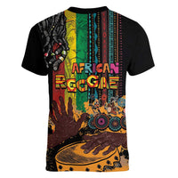 Afro-Caribbean Women V-Neck T-Shirt African and Reggae Art Music - Wonder Print Shop