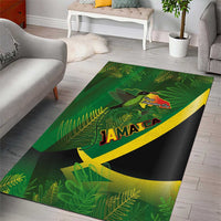 Jamaica Independence Day Area Rug Swallow-tail Hummingbird Tropical Plants and National Flag - Wonder Print Shop
