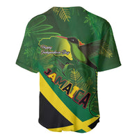 Jamaica Independence Day Baseball Jersey Swallow-tail Hummingbird Tropical Plants and National Flag - Wonder Print Shop