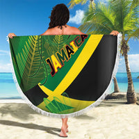 Jamaica Independence Day Beach Blanket Swallow-tail Hummingbird Tropical Plants and National Flag - Wonder Print Shop