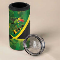 Jamaica Independence Day 4 in 1 Can Cooler Tumbler Swallow-tail Hummingbird Tropical Plants and National Flag - Wonder Print Shop