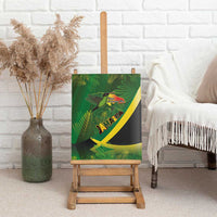 Jamaica Independence Day Canvas Wall Art Swallow-tail Hummingbird Tropical Plants and National Flag - Wonder Print Shop